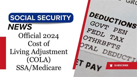 Official 2024 Cost Of Living Adjustment COLA For SSA And Medicare