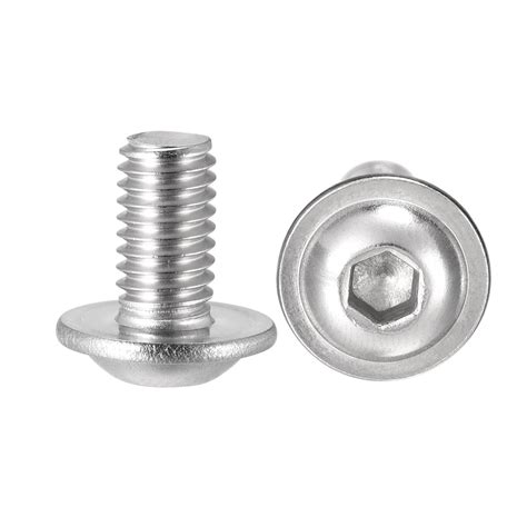 Uxcell M6 X 12mm 304 Stainless Steel Flanged Button Head Socket Cap Screws 20 Pack