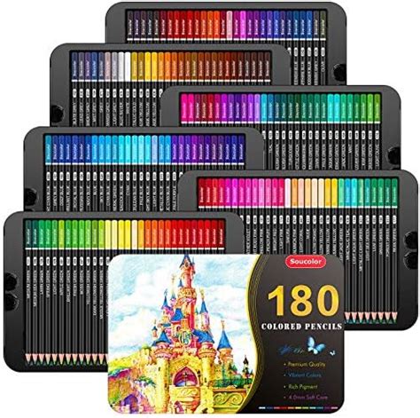 Soucolor Lot De Crayons De Couleur Pour Artistes Pour Livres De