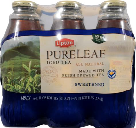 Lipton Pure Leaf Sweetened Iced Tea 6 Bottles 16 Fl Oz Qfc