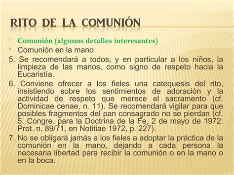 La Liturgia De La Eucarist A Rito De La Comuni N Ppt