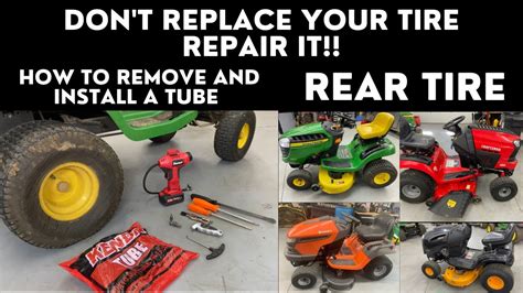 How To Repair Flat Rear Tire On A Lawn Tractor Youtube