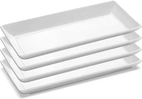 Foraineam Juego De 8 Platos Rectangulares De Porcelana De 8 Pulgadas