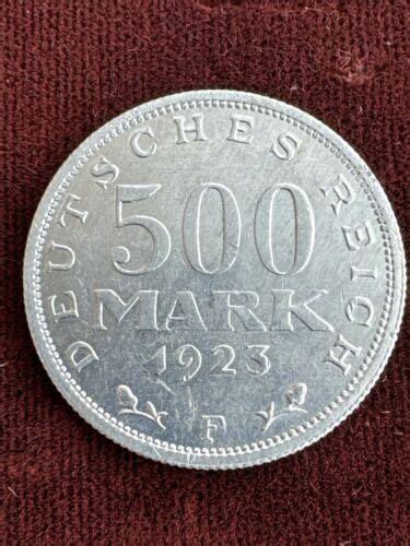 GERMANY Weimar Republic 1923 F Stuttgart Mint Aluminium Coin 500 MARK