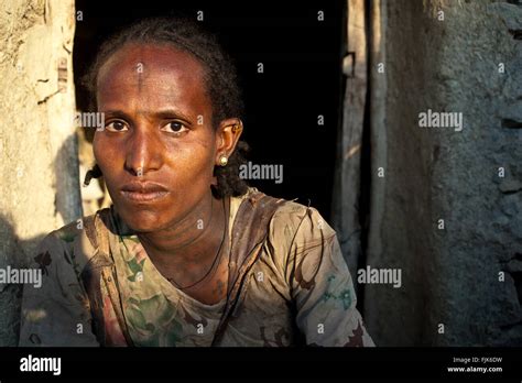 Woman belonging to the Agaw people ( Ethiopia Stock Photo, Royalty Free ...