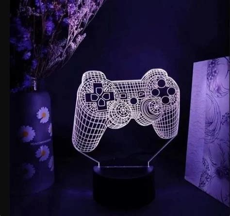 3D Gamepad LED Illusion Lamp Illusion Led Lamp 3 ड इलयजन लप