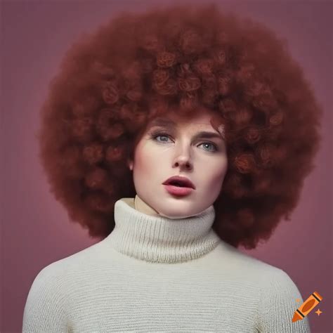 Portrait Of A Beautiful Redhead Woman With A Massive Afro On Craiyon