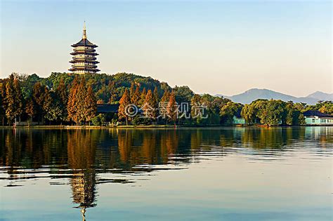 杭州西湖雷峰塔秋景高清图片全景视觉