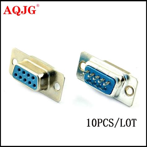 10pcs Rs232 Serial Port Connector Db9 Female Socket Plug Connector 9pin