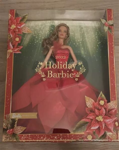 BARBIE DOLL SIGNATURE 2022 Holiday Collectible Doll With Brunette Hair