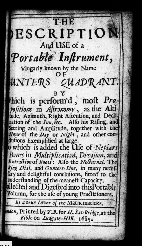 The Description And Use Of A Portable Instrument 1685 Gunter