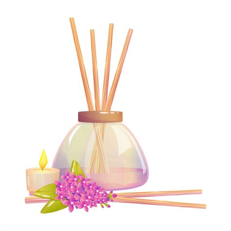 Aromaterapia Con Palos De Madera Flor Lila Y Vela Palos Perfumados