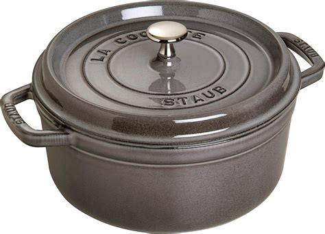 Staub Cast Iron Roaster Cocotte Round Cm L Black Amazon Co