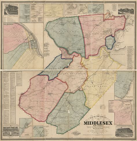 Map Of The County Of Middlesex New Jersey From Actual Surveys Copy