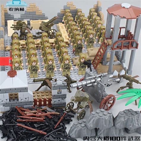 ETJGFHY Compatible with LEGO World War II Military Eighth Route German Army Base Building Blocks ...