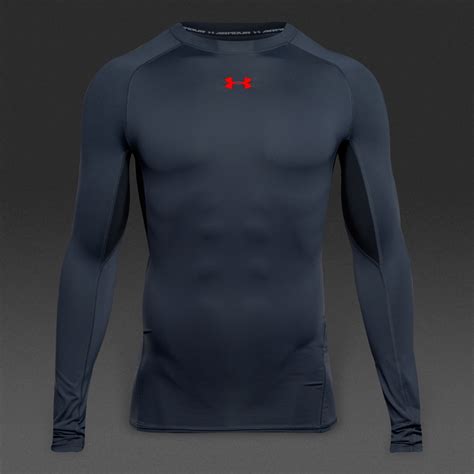 Under Armour Hg Armour Ls Mens Base Layer Compression Stealth Grayphoenix Fire