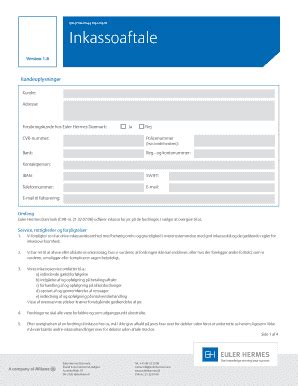 Fillable Online Eulerhermes Samarbejdsaftale For Euler Hermes Inkasso