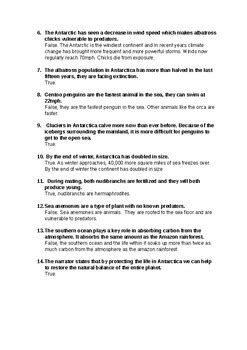 Seven Worlds One Planet Episode Antarctica Teacher S Worksheet