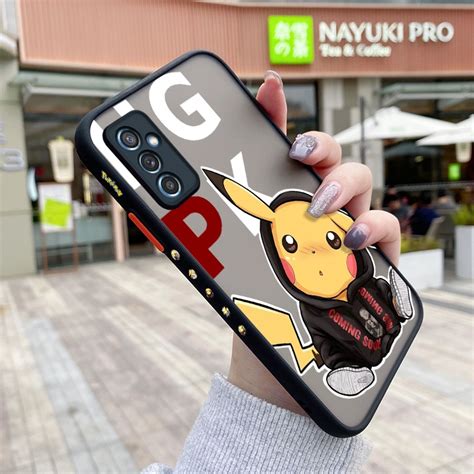 Para Samsung galaxy M52 5G Caso Maré Pikachu Padrão Fino Lado Borda