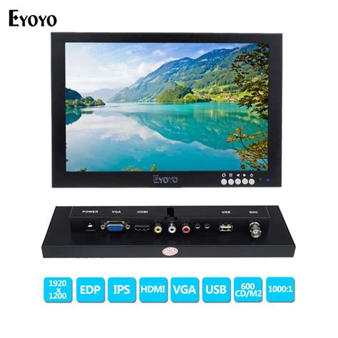 Eyoyo 10 Inch IPS EDP CCTV Monitors HD 1920x1200 FHD Display LCD