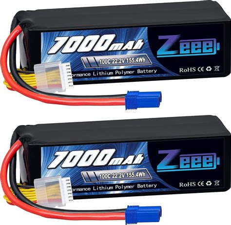 Amazon Zeee 6S Lipo Battery 7000mAh 22 2V 100C Soft Case RC