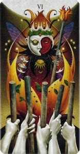 Lá Six of Wands Deviant Moon Tarot 2025