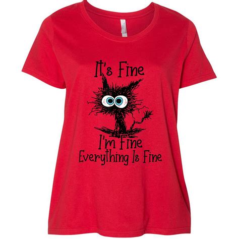 Its Fine Im Fine Everything Is Fine Funny Black Cat Essential Womens