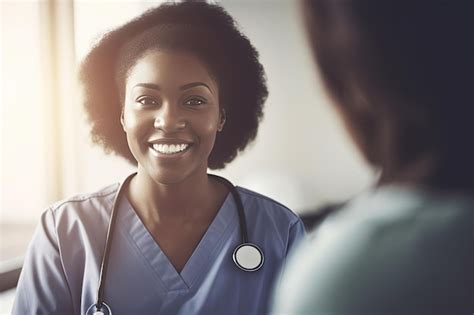 Premium Photo Smiling African American Female Doctor With Patient At