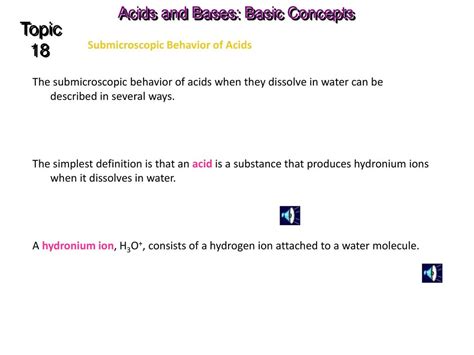 Topic Acids And Bases Basic Concepts Properties Of Acids And Bases