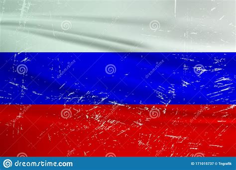 Grunge Russia Flag Russia Flag With Waving Grunge Texture Stock