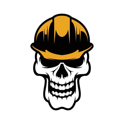 Skull Safety Helmet Mascot Design Vector Art At Vecteezy