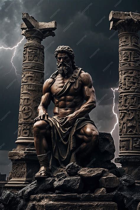 Premium Ai Image Stoicism Motivation Muscular Stoic Statues Dark