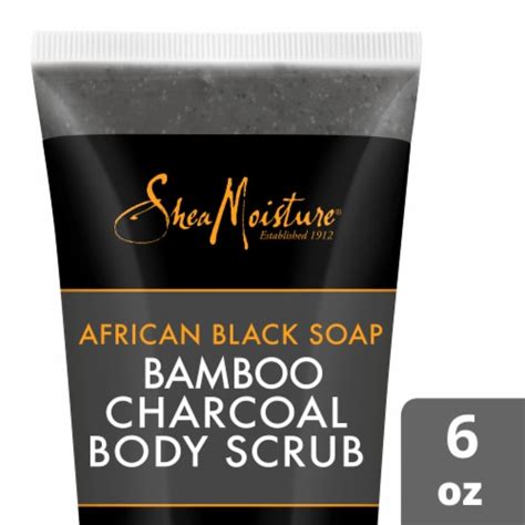 Shea Moisture African Black Soap Bamboo Charcoal Body Scrub 6 Fl Oz