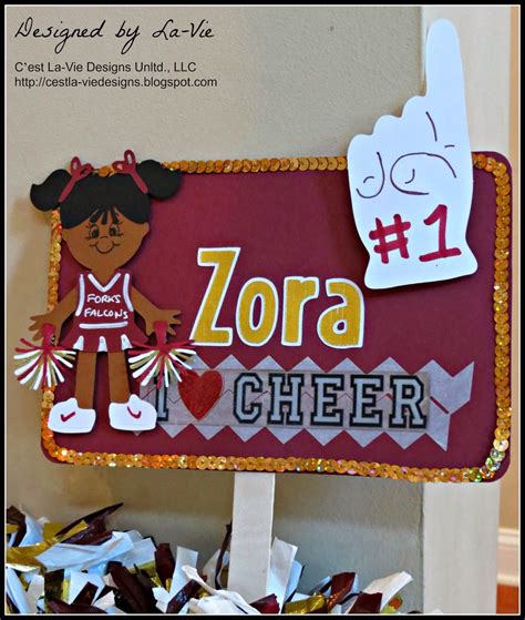 Cest La Vie Designs Unltd Llc Embellished Cheerleader Spirit Signs