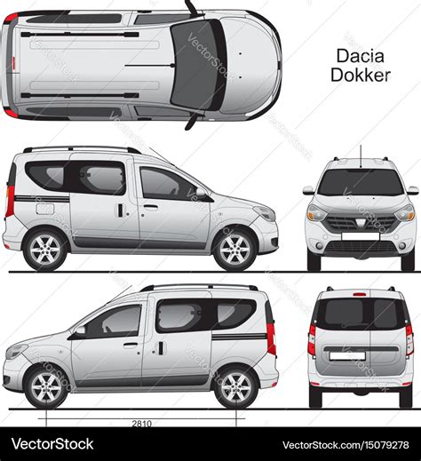 Dacia Dokker Passenger Van Royalty Free Vector Image