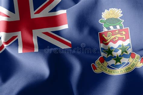 3D Illustration Flag Of Cayman Islands Is A Region Of United Kin Stock