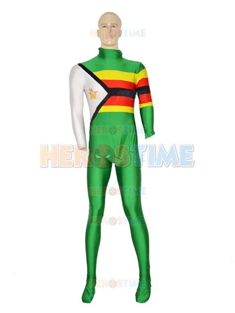 Male Superhero Costume The Most Popular Zimbabwe Flag Pattern Custom