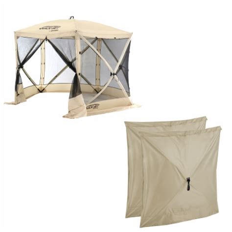 Clam Quick Set Venture Canopy With Clam Quick Set Screen Hub Tent Tan