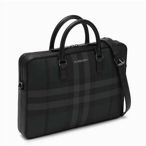 Burberry Ainsworth Slim Charcoal Grey Briefcase Thedoublef