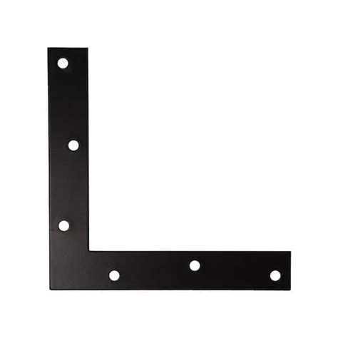 Everbilt 6 In Black Flat Corner Brace 4 Pack 12744 The Home Depot