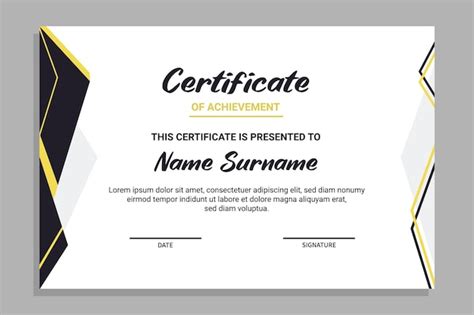 Premium Vector Modern Certificate Of Achievement Template