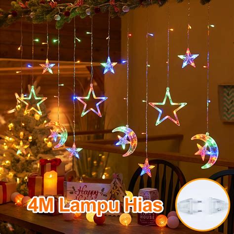 Jual Lampu Ramadhan Lampu Led Tirai Bintang Bulan Meter Lampu