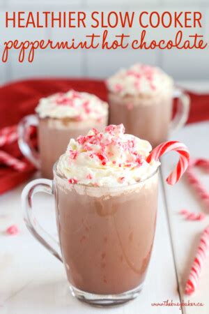 Healthier Slow Cooker Peppermint Hot Chocolate The Busy Baker