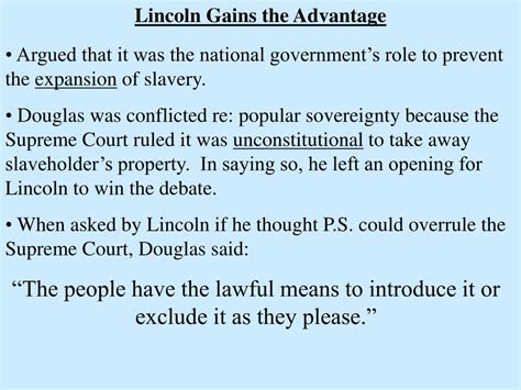 Ppt Objective To Examine The Importance Of The Lincoln Douglas