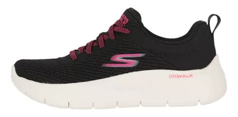 Zapatilla Skechers Go Walk Flex Alani Mujer Black Hot Pink Cuotas