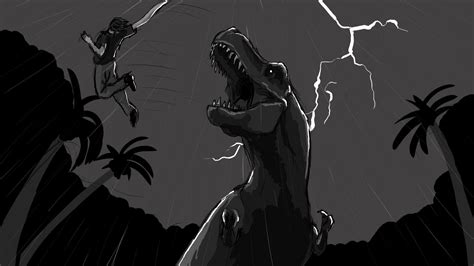 The Main Road Jurassic Park Illustrated Scene Jurassic Park Novel Jurassic Park Book