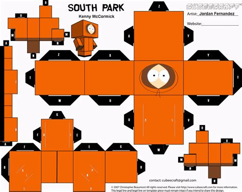 South Park Karakterleri Cubecraft Oyuncaklar D Ka T Maket Sanat