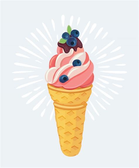 Premium Vector Collection Of Cute Smiling Ice Cream Cones With