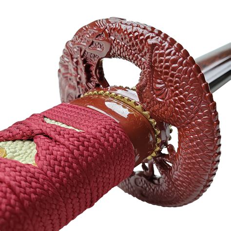 Musha Red Dragon Damascus Katana Musha Samurai Swords Touch Of Modern