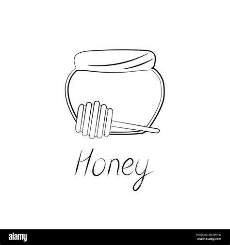 Honey Jar And Wooden Dipper Icon Simple Cartoon Illustration Stock Vector Image And Art Alamy